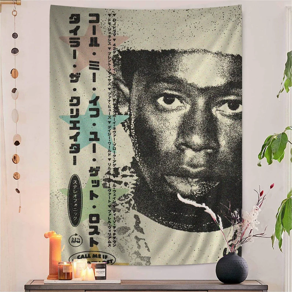 Rapper T-TylerS The Creator Colorful Tapestry Wall Hanging Hanging Tarot Hippie Wall Rugs Dorm Wall Art Decor