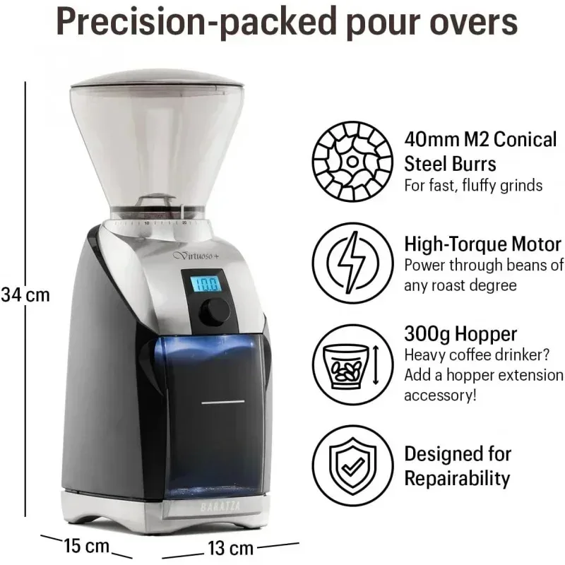 TGBFBaratza Virtuoso  Conical Burr Coffee Grinder with Digital Timer Display,Ali