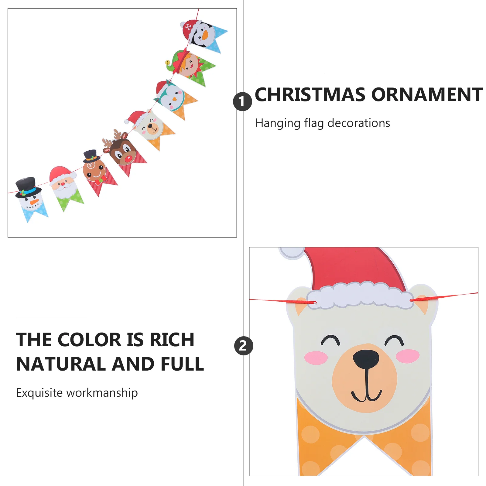 

1Pcs Christmas Party Banner Cartoon Paper Hanging Decoration Xmas Hanging Banner Wall Ornament Party Supplies Xmas Bunting