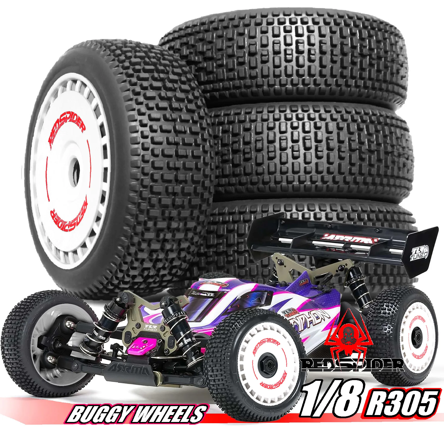 4PCS RC Hex 17mm Tires for ARRMA 1/8 Talion 6S BLX,Typhon 6S 3S BLX Redcat Team Losi HPI HPS Kyosho Hobao Rc Tires Wheels