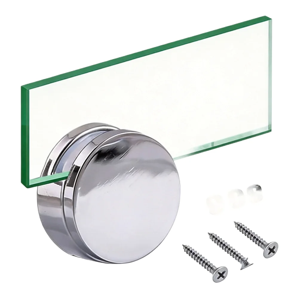 Home Hardware Bathroom Mirrors - 4 個のガラスミラークリップミラーホルダー、丸型/四角型ミラーの固定用、バスルーム、洗面所、ホームハードウェアアクセサリー