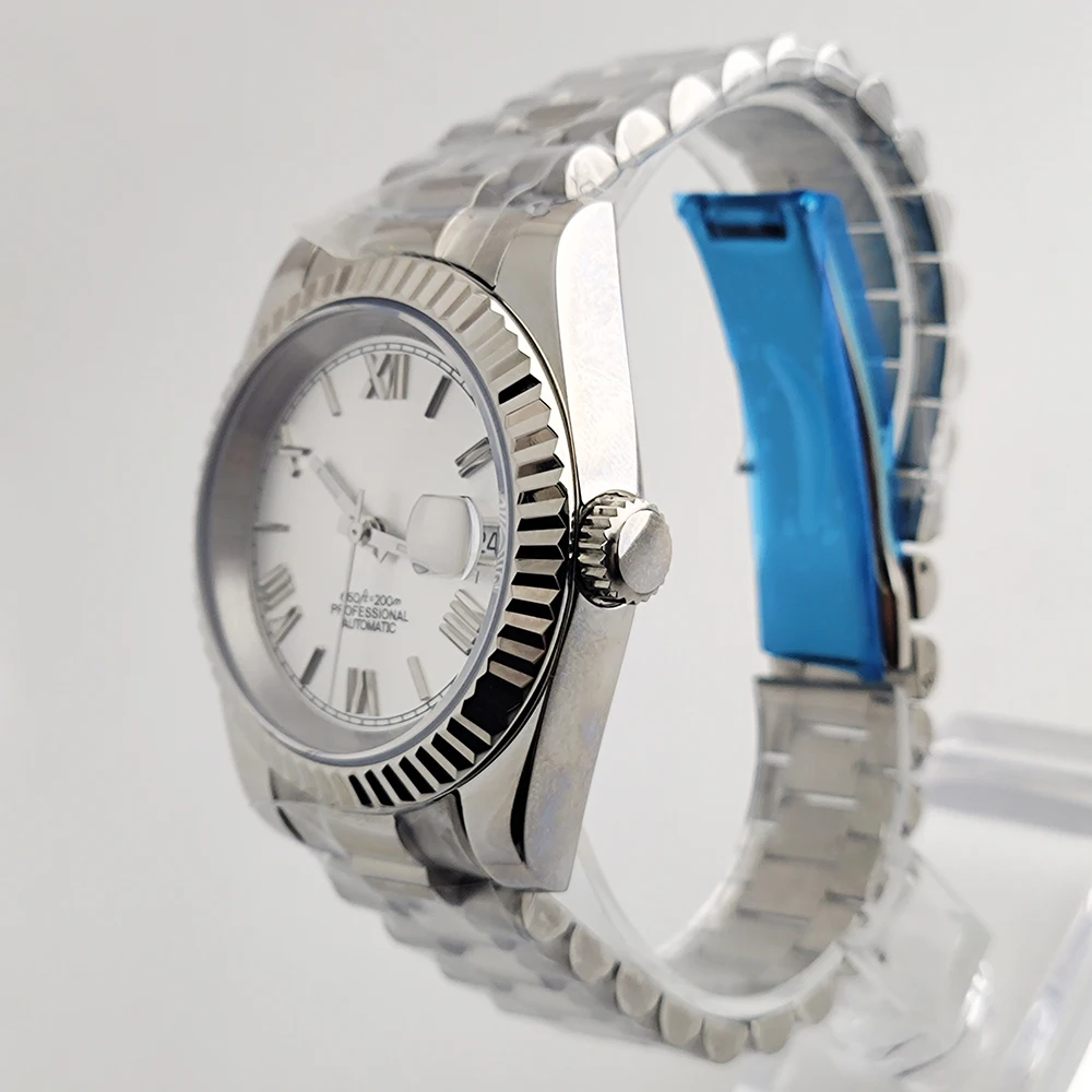 NH35 36mm/39mm masculino automático mecânico algarismos romanos 8 cores relógio masculino safira pulseira de ostra automática