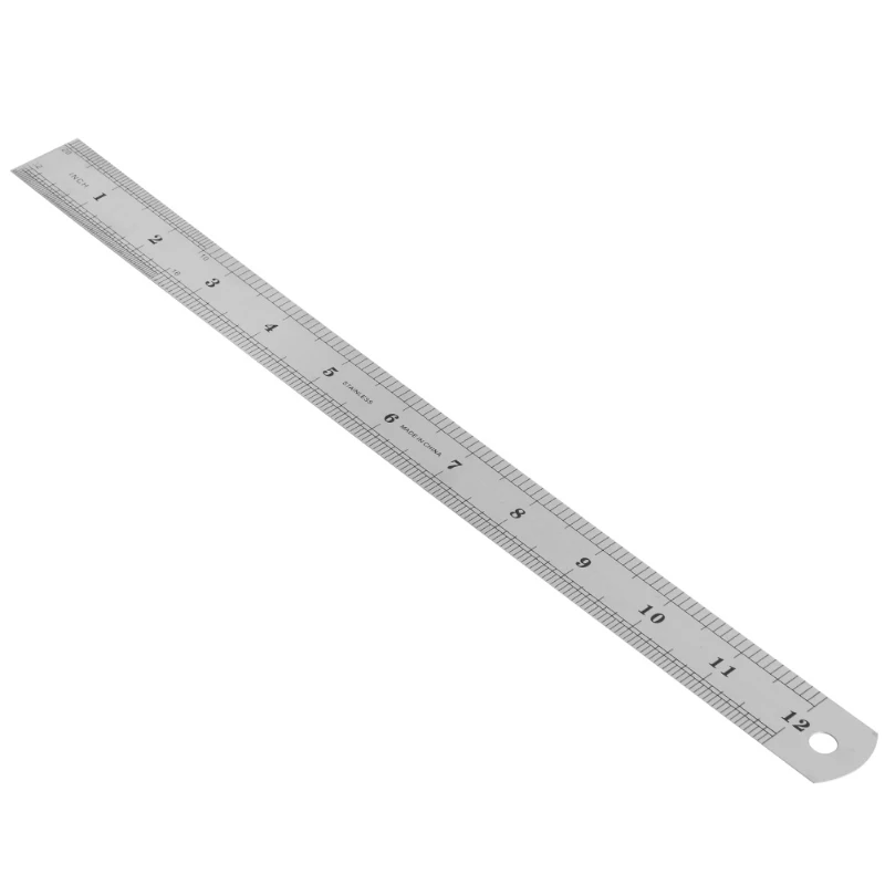 30CM 12"Steel Stainless Pocket Metric Metal Ruler Measurement Double Sided Dropshippin
