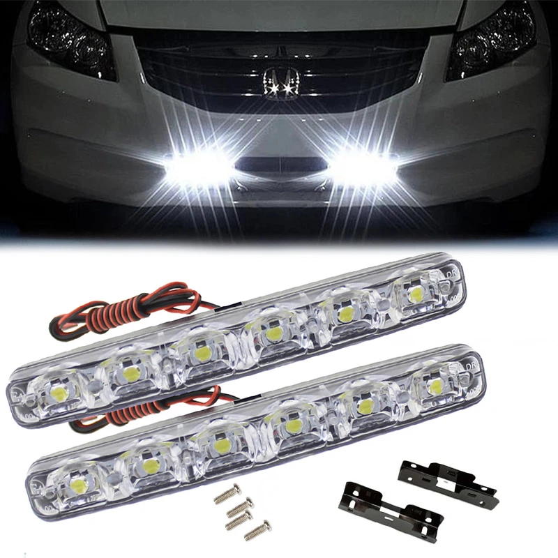 6LED DRL Daytime Running Lights 12V Super Bright Flexible Waterproof Car Auto Motorcycle Light Assembly Driving Fog Light