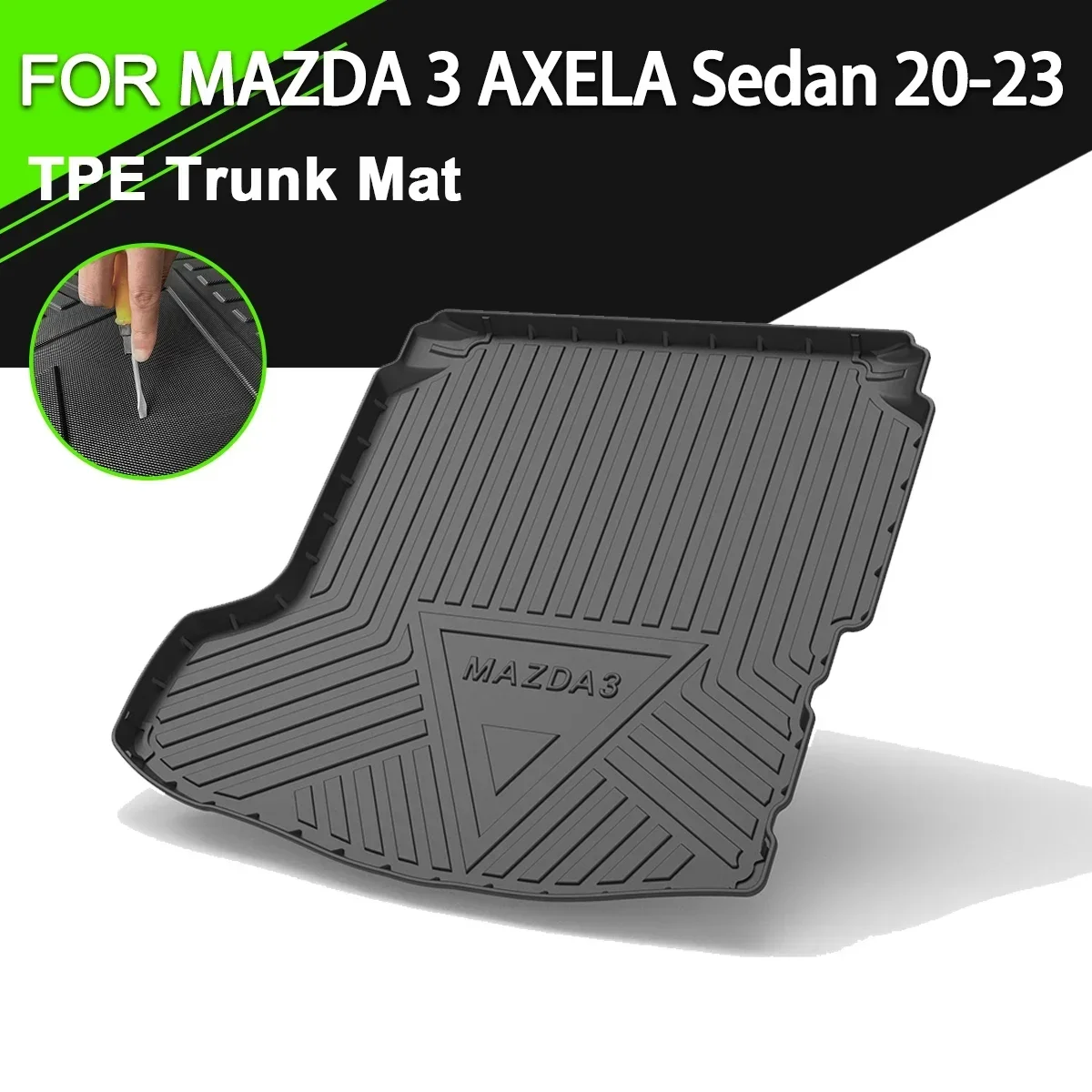 

Car Rear Trunk Cover Mat For MAZDA 3 AXELA Sedan 2020-2023 TPE Waterproof Non-Slip Rubber Cargo Liner Accessories