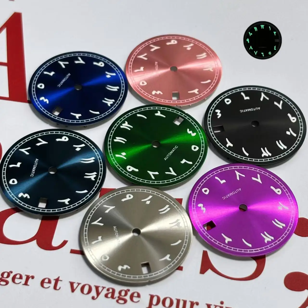 

28.5mm S Logo Dial Suitable For NH35 NH36 Movement Green Luminous dial Watch Accessorie man's watch
