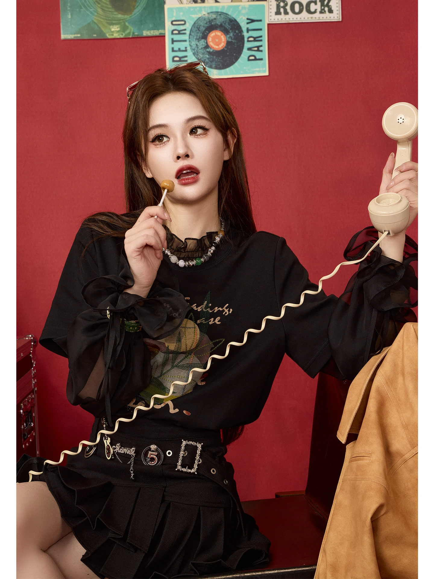 

Футболка TUNT Early Autumn Long Sve Me Splicing Design Plant System Mystique Sister Feel, дышащий, приятный для кожи повседневный топ