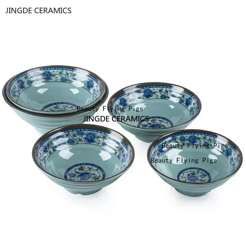 Melamine Noodle Bowl Household Plastic Tableware Restaurant Commercial Ramen Salad Bowl Thickened Not Easily Broken Soup Bowls