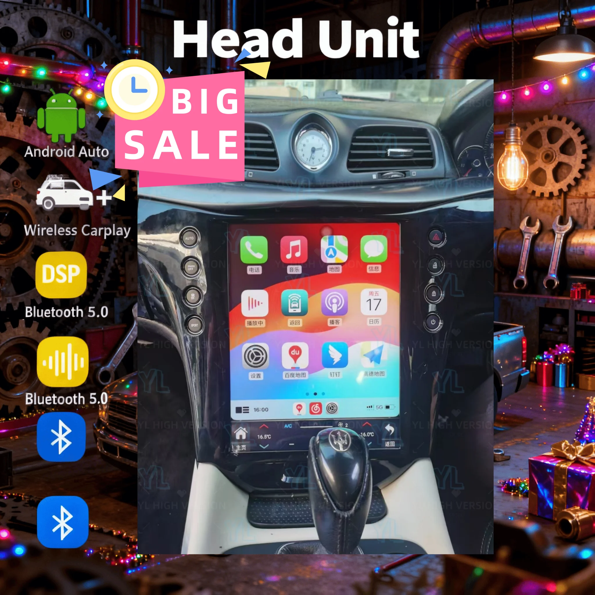 Android 13 Car Radio Bluetooth 5.0 For Maserati GT/GC GranTurismo 2004-2017 Carplay Video Central Multimedia Player Head Unit 4G