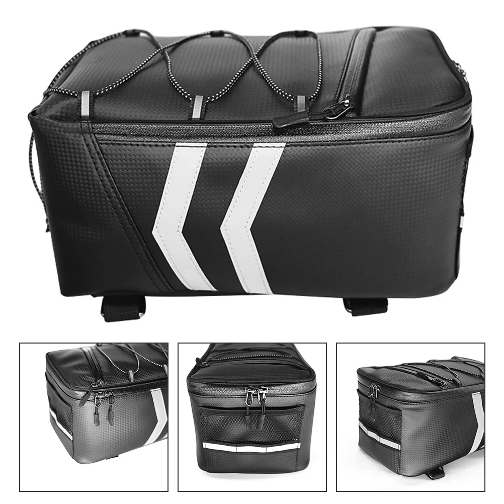 

1Pcs Waterproof Tail Bag 9L Heavy Duty Bike Back Seat Bag Rainproof PU Rear Pouch for Cycling Motorcycle Trunk Storage