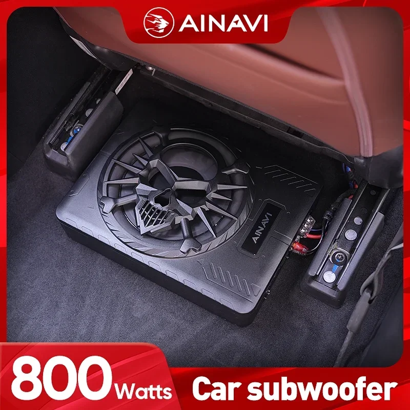 10 Inch 12V 800W  Subwoofer Car Audio High-power Aluminum Alloy Car Speaker Under Seat Woofer Modification Ultra-thin Subwoofer