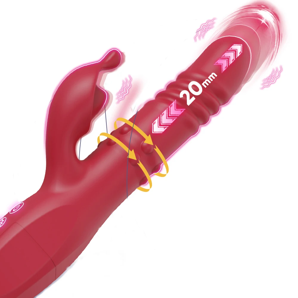 Kaninchen Vibrator Für Frauen Leistungsstarke G-punkt Teleskop Rotierenden Klitoris Vagina Stimulator Weibliche Masturbator Für Erwachsene Sexy Spielzeug
