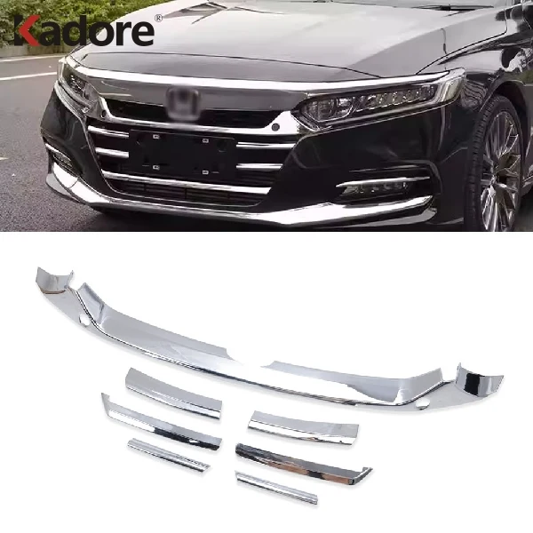 For Honda Accord 2018 2019 2020 10th Chrome Car Front Grille Cover Trim Molding Garnish Protector Sticker Exterior Accessories view 4