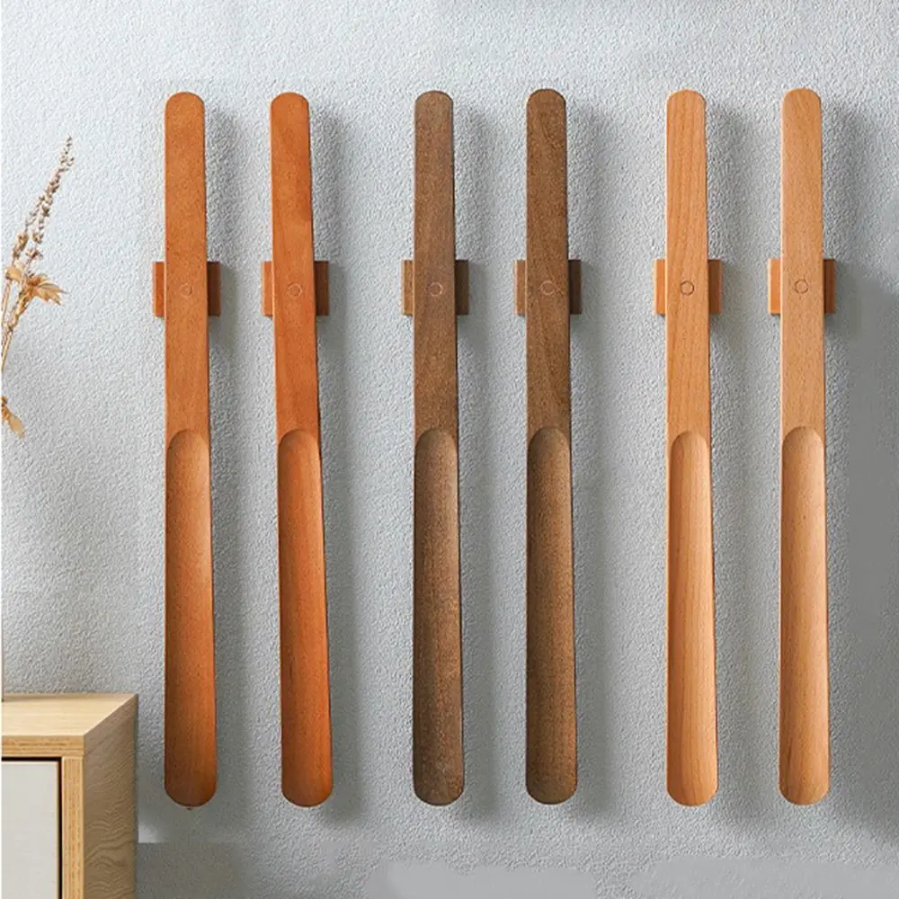 55cm Magnetic Shoehorn Wooden Long Handle Shoe Spoon Horn Home Tools Professional Magnetic Base Shoehorn Wear Shoe Easier