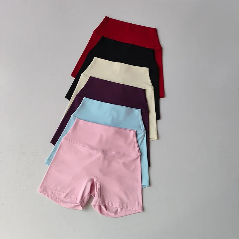 Damen High-Waist Yoga-Shorts in Nude, schnelltrocknend, für Fitness, Sport und Laufen, für den Sommer, Outdoor-Bekleidung, angenehmes Tragegefühl – Detail 13