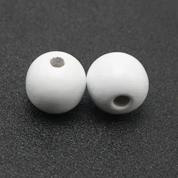 25 White Round Wood Beads 20mm Large Wooden Beads