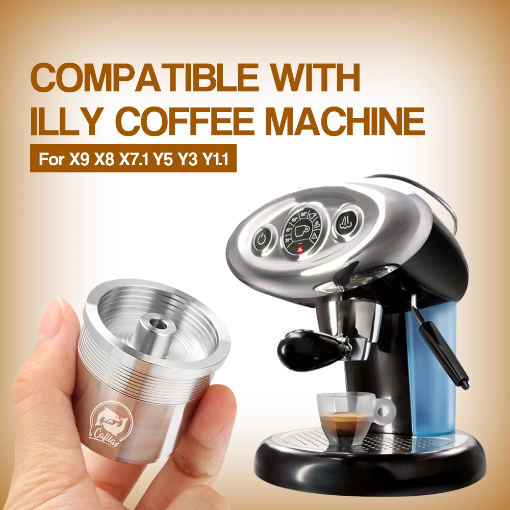 Reusable Coffee Capsule for illy Coffee Machine Refilable Stainless Steel Coffee Capsule Tamper Spoon Coffee Accessories