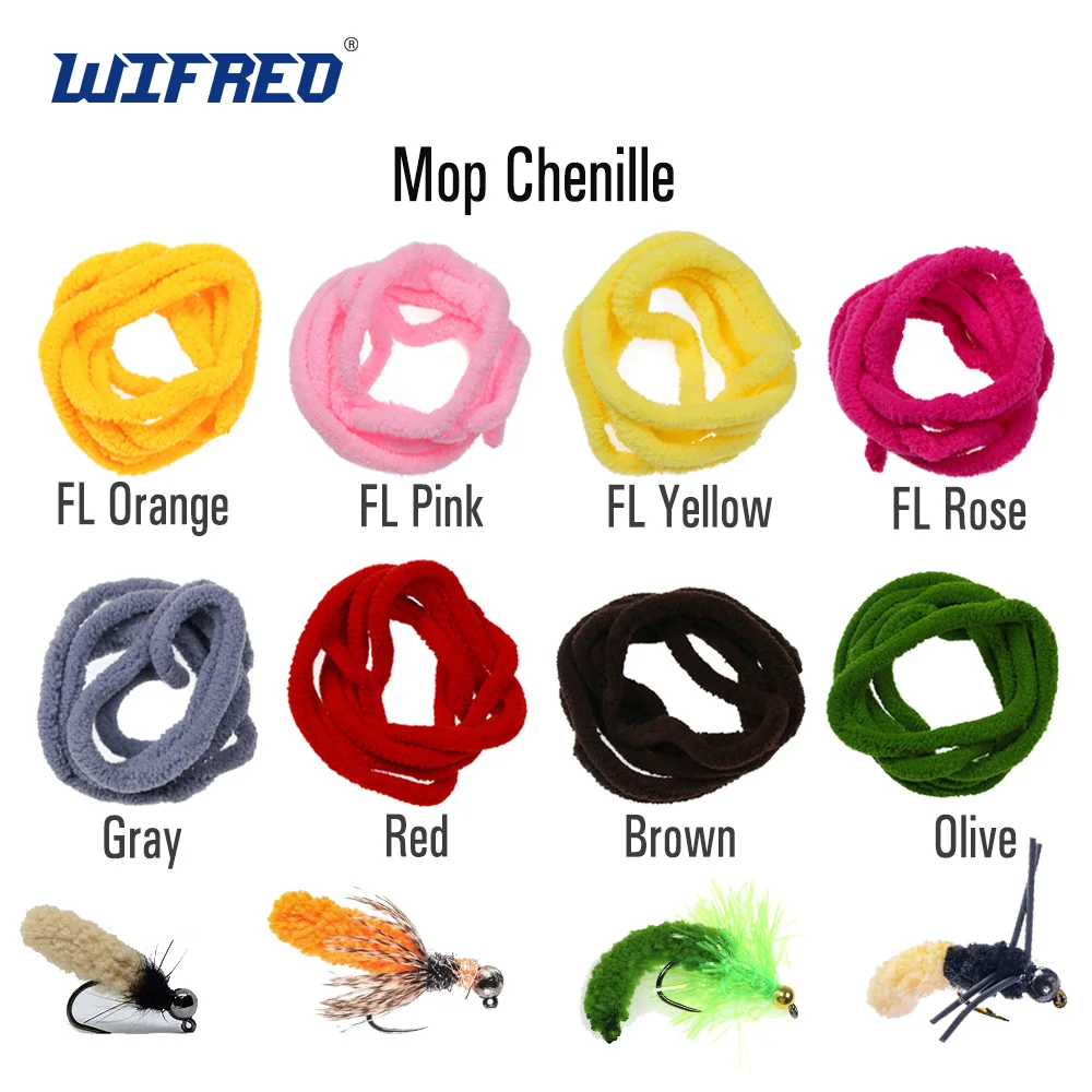 

Wifreo Fly Tying Material UV Mop Chenille Body Yarn Grubs Line Mop Fly For Perch Trout Steelhead Fish Lure Bait Fishing Tackle