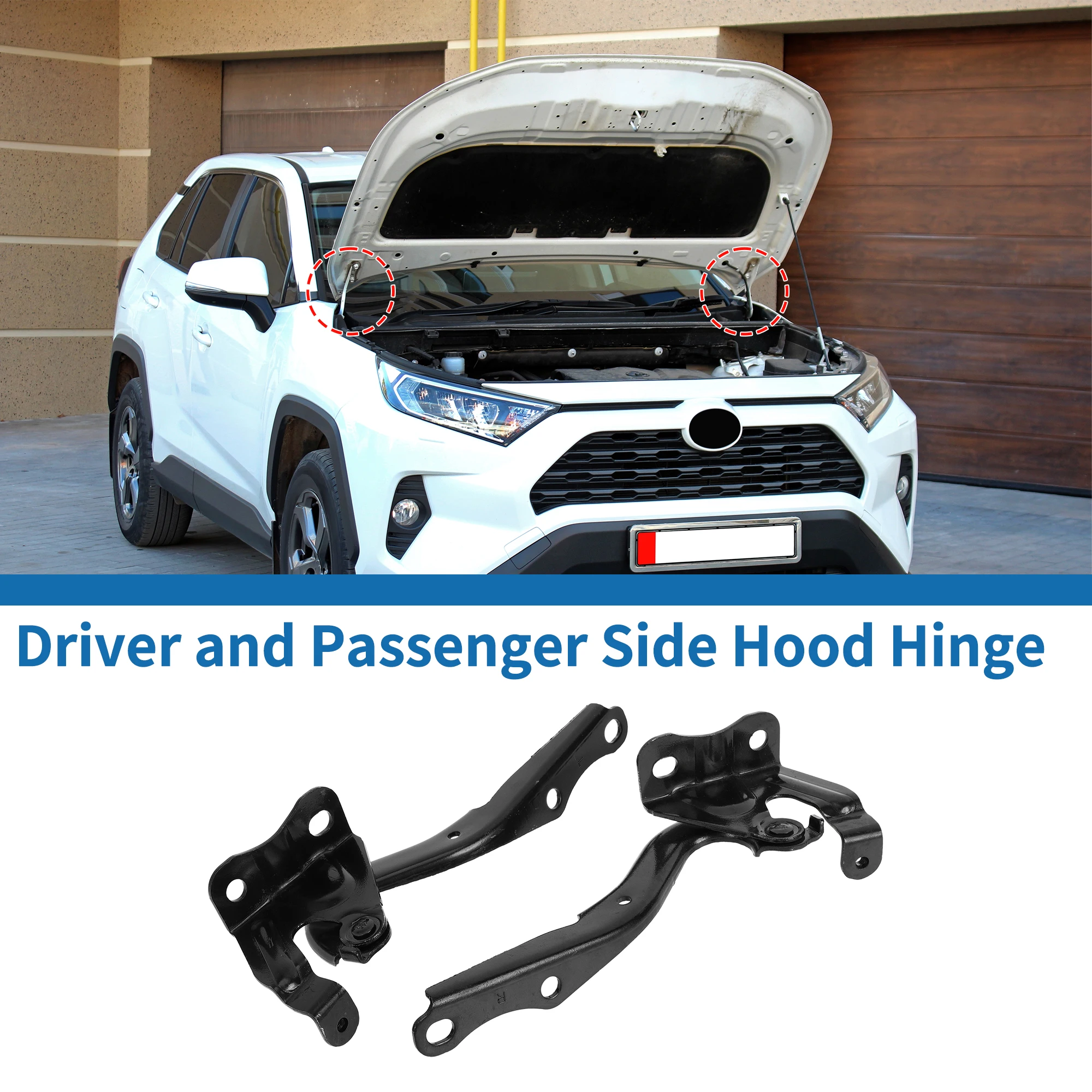 

UXCELL Hood Hinges for Honda Civic 2012-2015 Front Driver and Passenger Side Front Bonnet Bracket Black 1 Pair ﻿