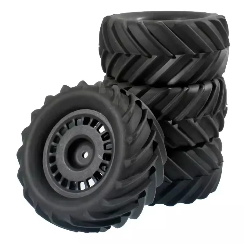 

4PCS 90mm RC Monster Truck Tires Wheels 12mm Hex for Trxs E-Revo MJX 16207 16208 1/16 HBX Upgrade Parts Off-Road Buggy