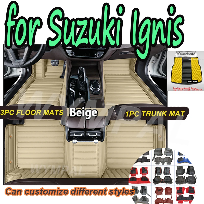 

LUXURY Car Mats For Suzuki Ignis MF 2020 2021 2022 2023 Auto Leather Floor Mat Durable Rugs Carpets Pads Car Accessories