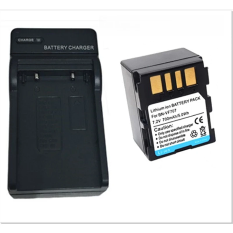 BN-VF707 Batería de cámara, cargador para JVC VF714 VF733 MG57 67 21 d350 Batería de alta calidad 7,2 V 700 mAh