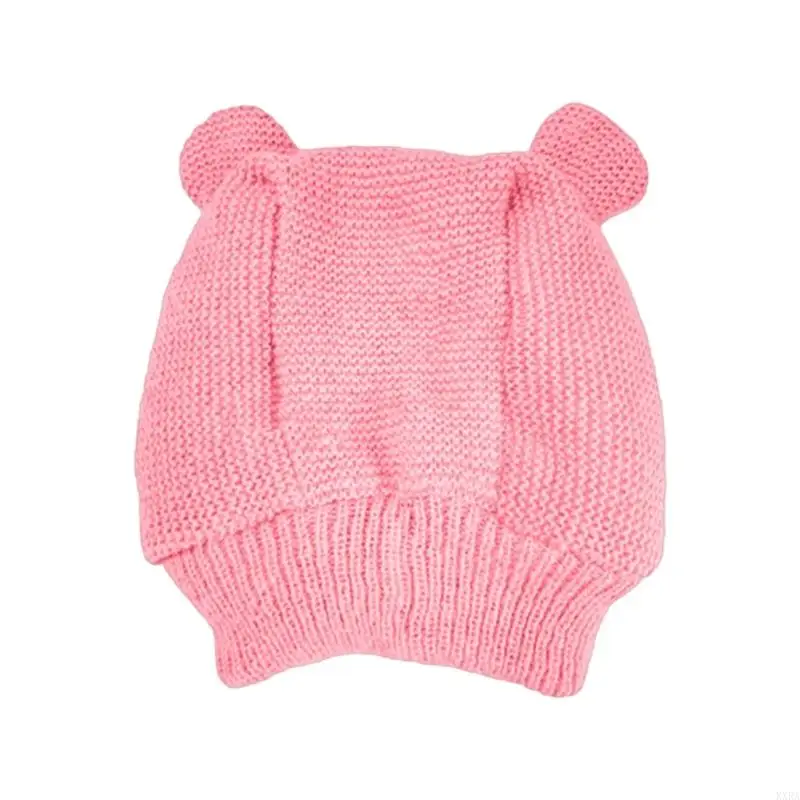 Kxra Winter Dog вязаная шляпа для хэллоуина мультфильм ушей кошачьи шляпные щенки на открытом воздухе теплый кеп