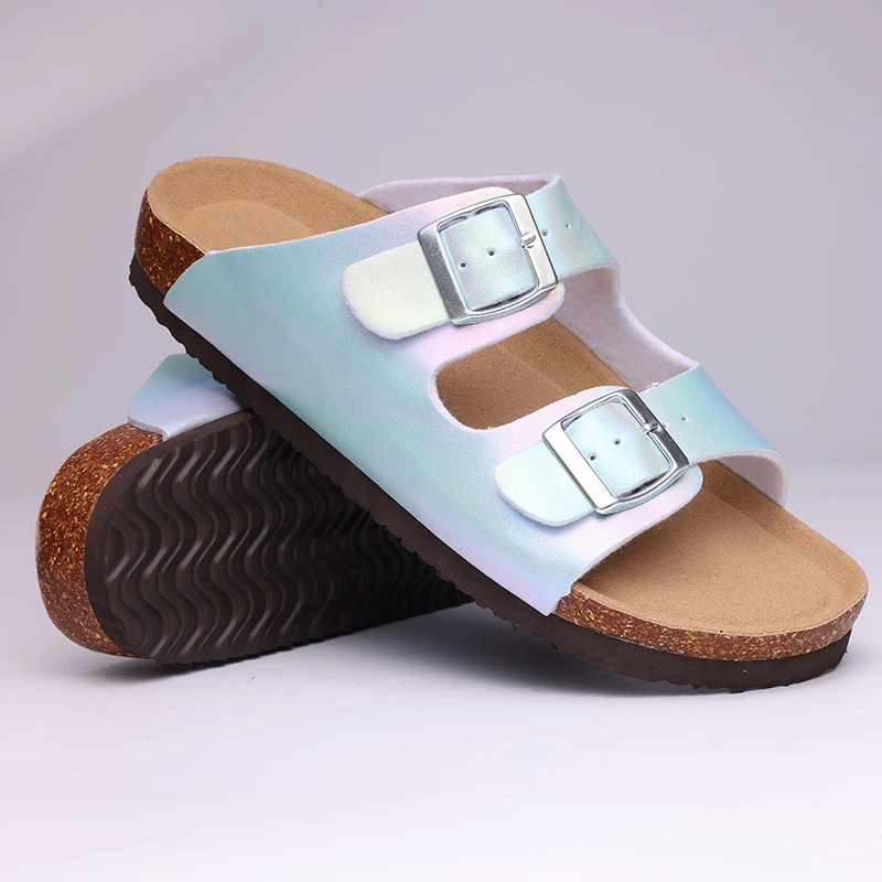 Crestar Classic Brand Clogs Slippers For Women Girls Summer Cork Clogs Sandals Outdoor Flat Shoe Beach Slides With Double Buckle