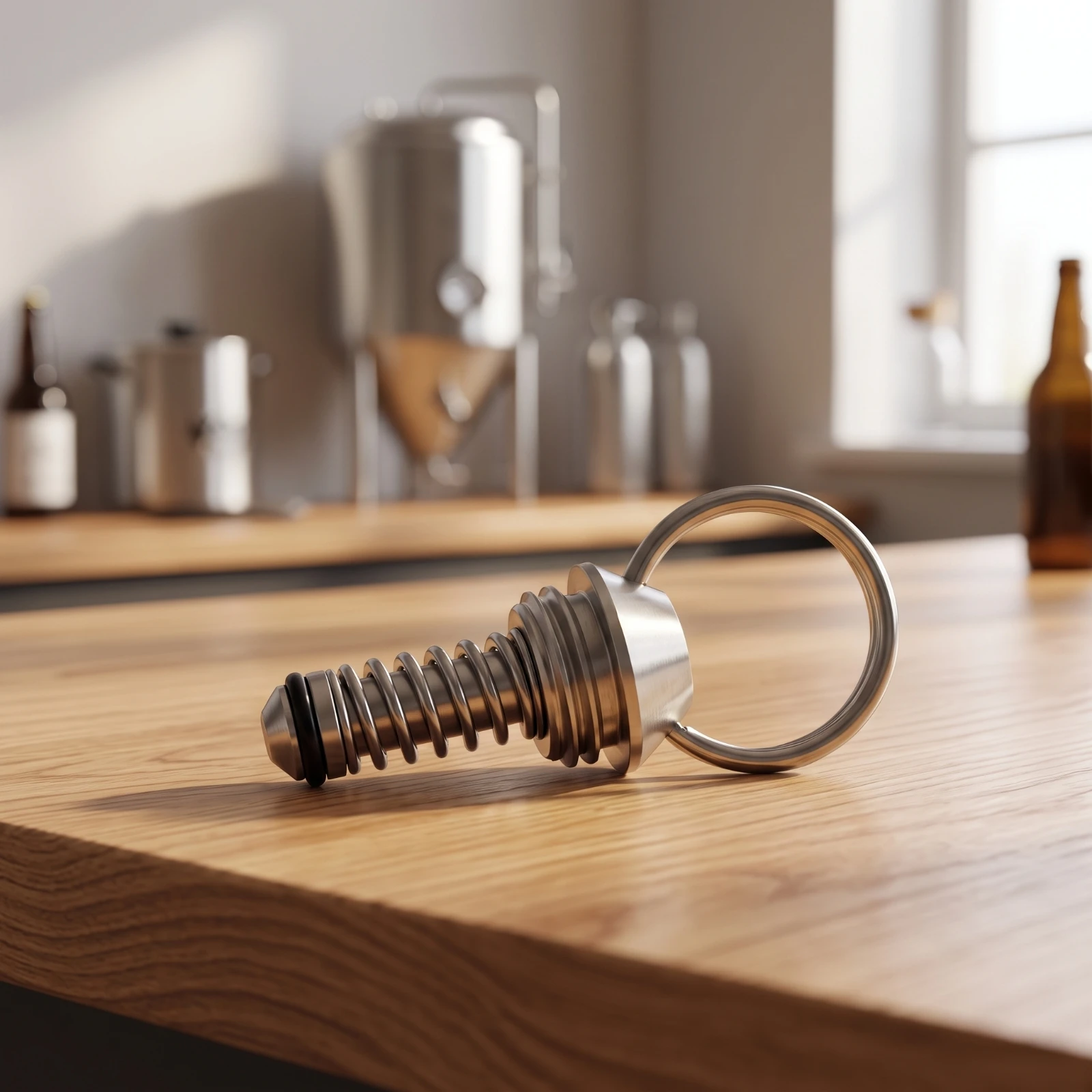 Pressure Relief Valve with Pull Loop Threaded Keg Safety Valve Easy to Install Cost-Effective for Homebrewers, Beer Kegs