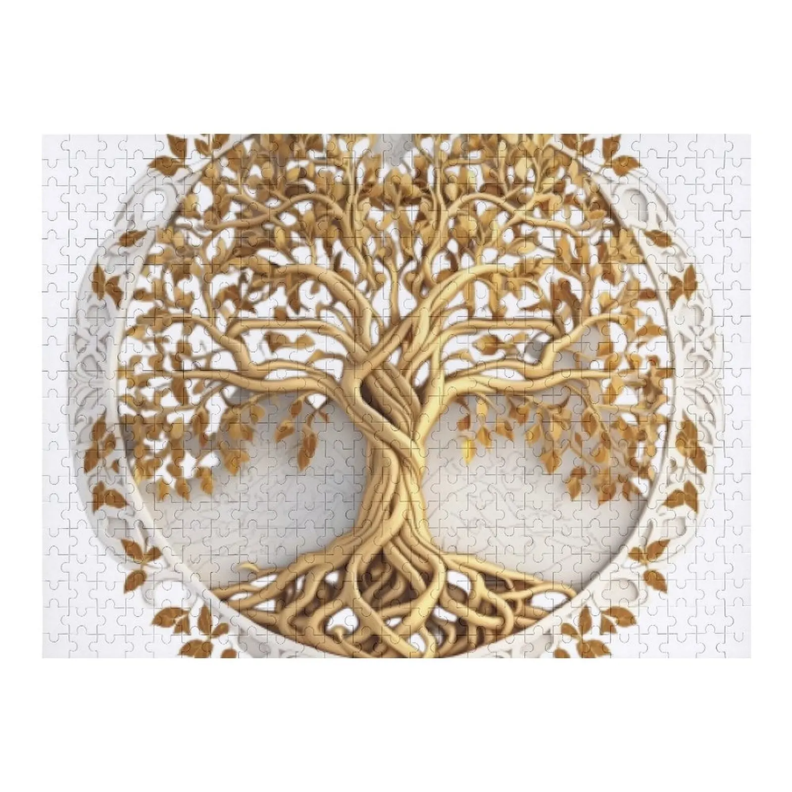 

Tree of life -Yggdrasil Golden and Marble ornament Jigsaw Puzzle Baby Wooden Anime Woods For Adults Puzzle