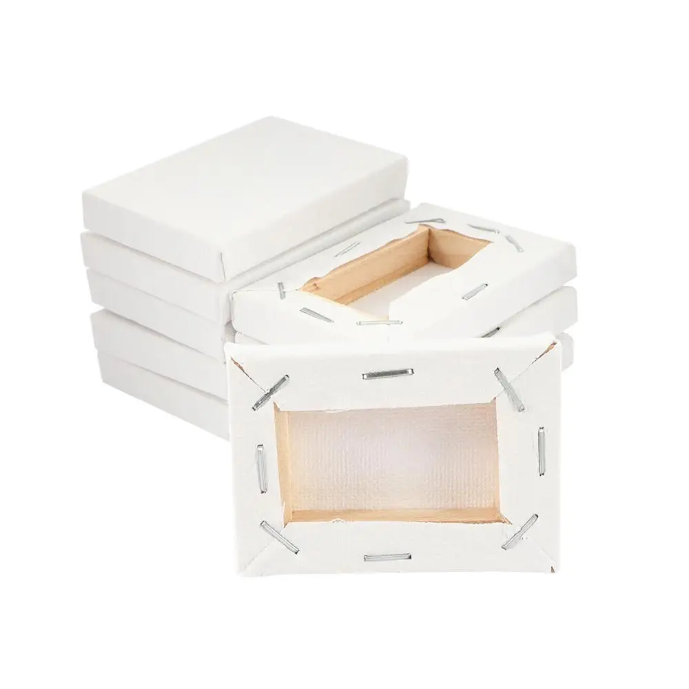 Mini blanco estirado para pintura acrílica al óleo imprimada, suministros de pintura, tablero de pintura al óleo, marco de lienzo para artista