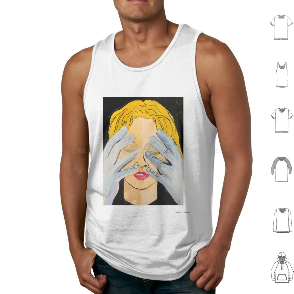 Young Girl , Blindfolded Tank Tops Vest Sleeveless Girl Madden Blonde Abstract Urban Retro Modern Duffel Backpack