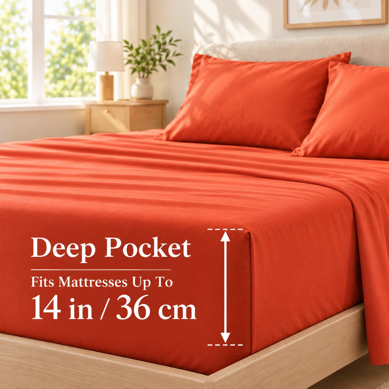 3/4 Piece Bamboo Sheet Set, Ultra Soft Cooling Breathable Bed Sheets, Queen Size Luxury Bedding Set with Deep Pocket Fitted Sheet, Flat Sheet and Pillowcases, Hotel Style, Wrinkle Resistant, Machine Washable, All Season Comfort