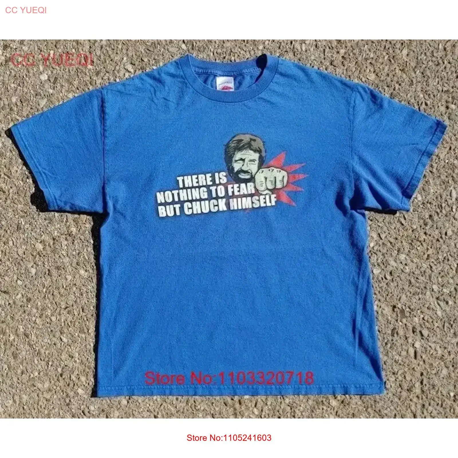 Vtg 2000s Chuck Norris Novelty Print AAA T Shirt Size L vintage Washed Soft Stylish homme Slightly Comfortable vintage Washed