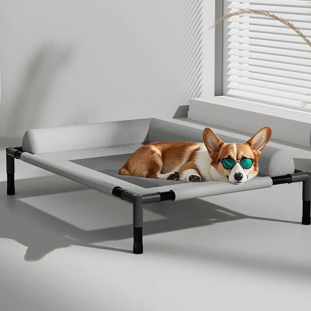 

Мебель для домашних животных, сетчатая приподнятая кровать для собак, дышащая съемная охлаждающая кровать для собак с подушкой, приподнятая кровать для собак для маленьких и средних собак