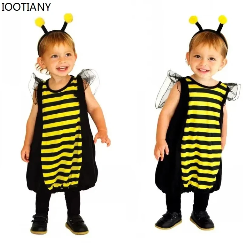 

IOOTIANY Cute Baby Role Play Insect Bee Suit Boy Purim Carnival Costume Animal Jumpsuit Funny Stage Performance Suit