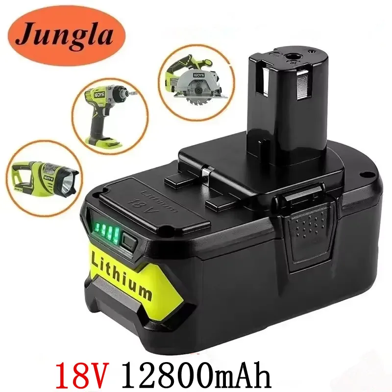 New 18V battery 12800mAh Li-On rechargeable For Ryobi Hot P108 RB18L40 Rechargeable Battery Pack Power Tool Battery Ryobi ONE