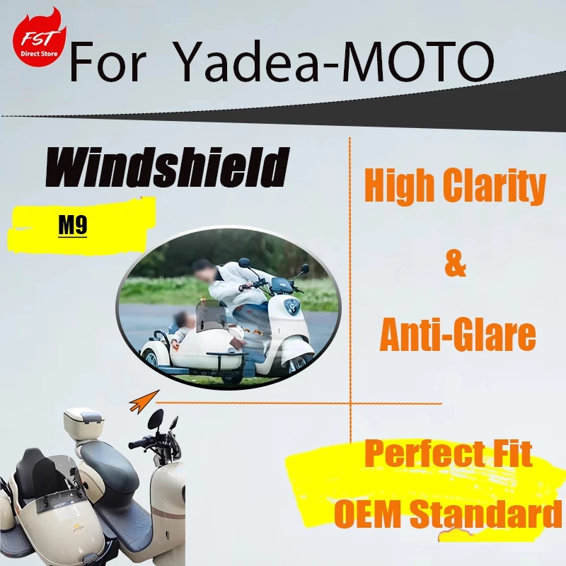 Suitable For Yadea M9Travel Version Side Three-wheel Side Bucket Front Windshield Baga Straddle Windshield Transparent Modificat