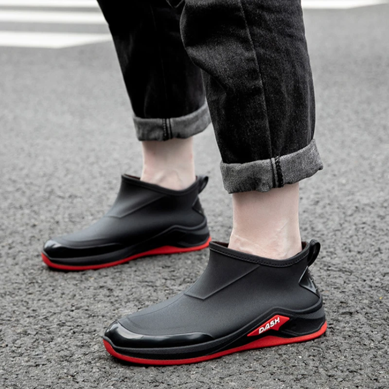 Rubber Shoes for Men Fashion Waterproof Work Safety Rainboots Husband Fishing Galoshes Non Slip Kitchen Shoes Botas Para Lluvia