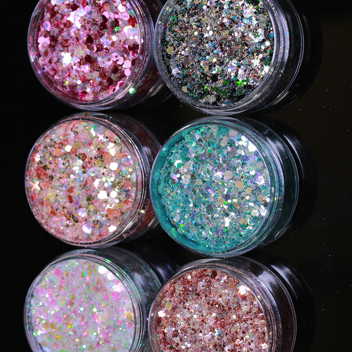 Brillo holográfico grueso para decoración de uñas, purpurina para manualidades, Festival, lentejuelas en polvo, arte de uñas, resina epoxi, escamas de lentejuelas brillantes