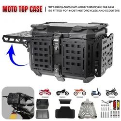 Multifunction Motorcycle Top Box Rear Luggage Case Thick Armor Aluminum Motorcycle Trunk Tail Box Motorbike Helmet Box Tool Box