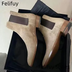 New 39~46 Men Chelsea Boots Brand Retro Comfortable Genuine Leather Ankle Boots Men 2025 Fashion Black Brown Grey Mens Boots
