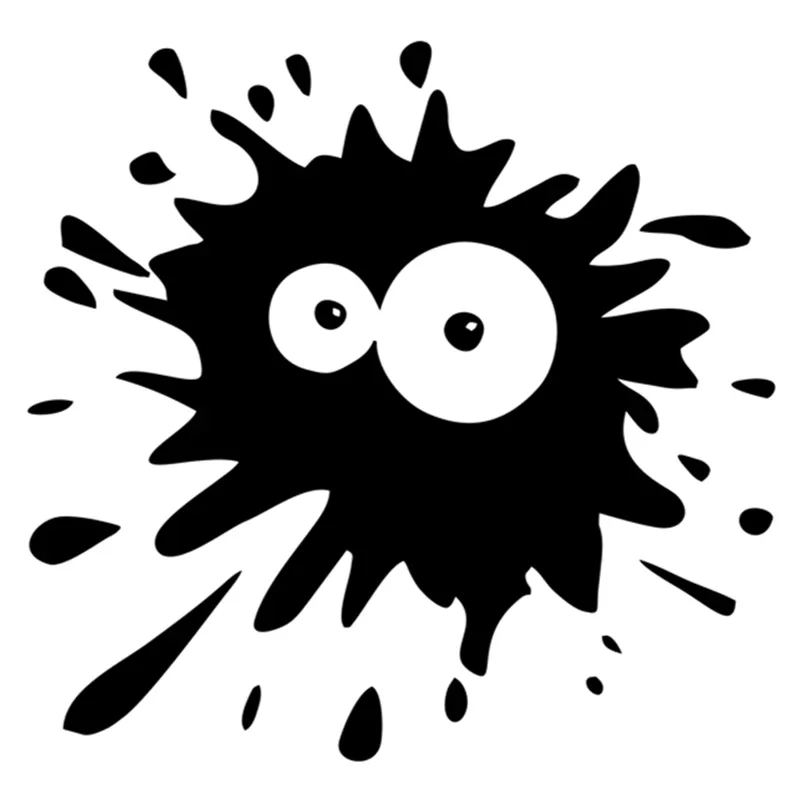 Funny Black Ink Splash Eye Car Sticker Cute Waterproof Vinyl Decal Auto Body Window Decoration Accessory