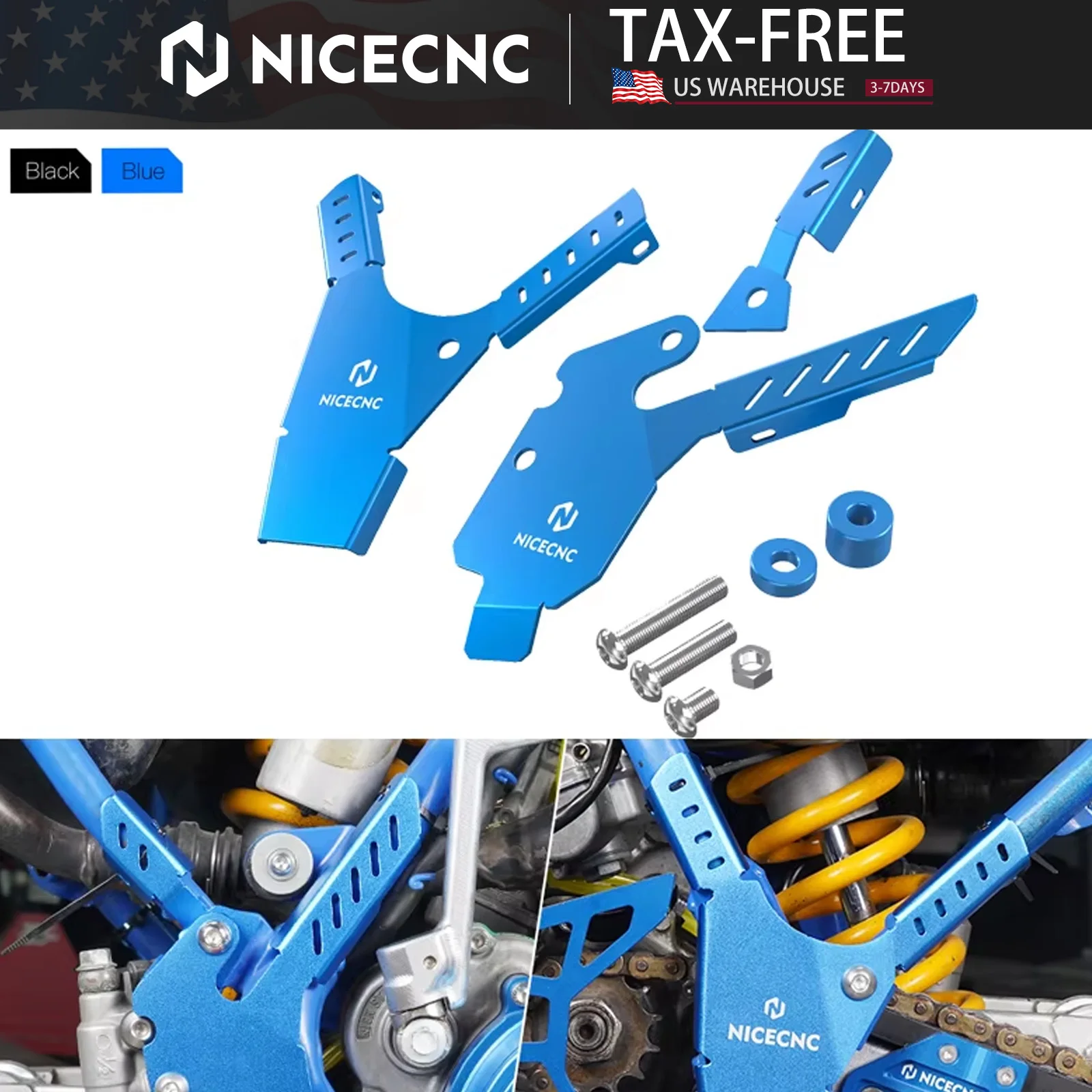 NICECNC Motorcycle Aluminium Frame Guards Covers For Yamaha YZ85 YZ 85 2002-2021 Frame Side Cover Fairing Protector Guard