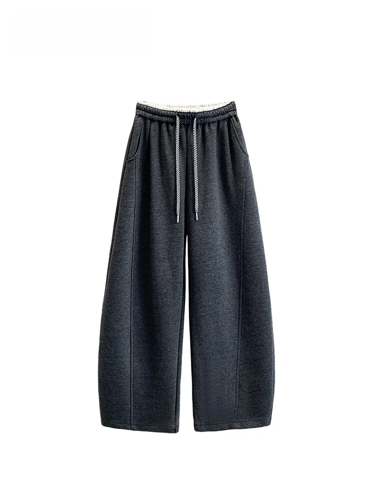 

High Waist Wide Leg Pants Long Sve Women plus Size Spring New Sle Slimming Loose Anti-Aging Cotton Blend Trousers