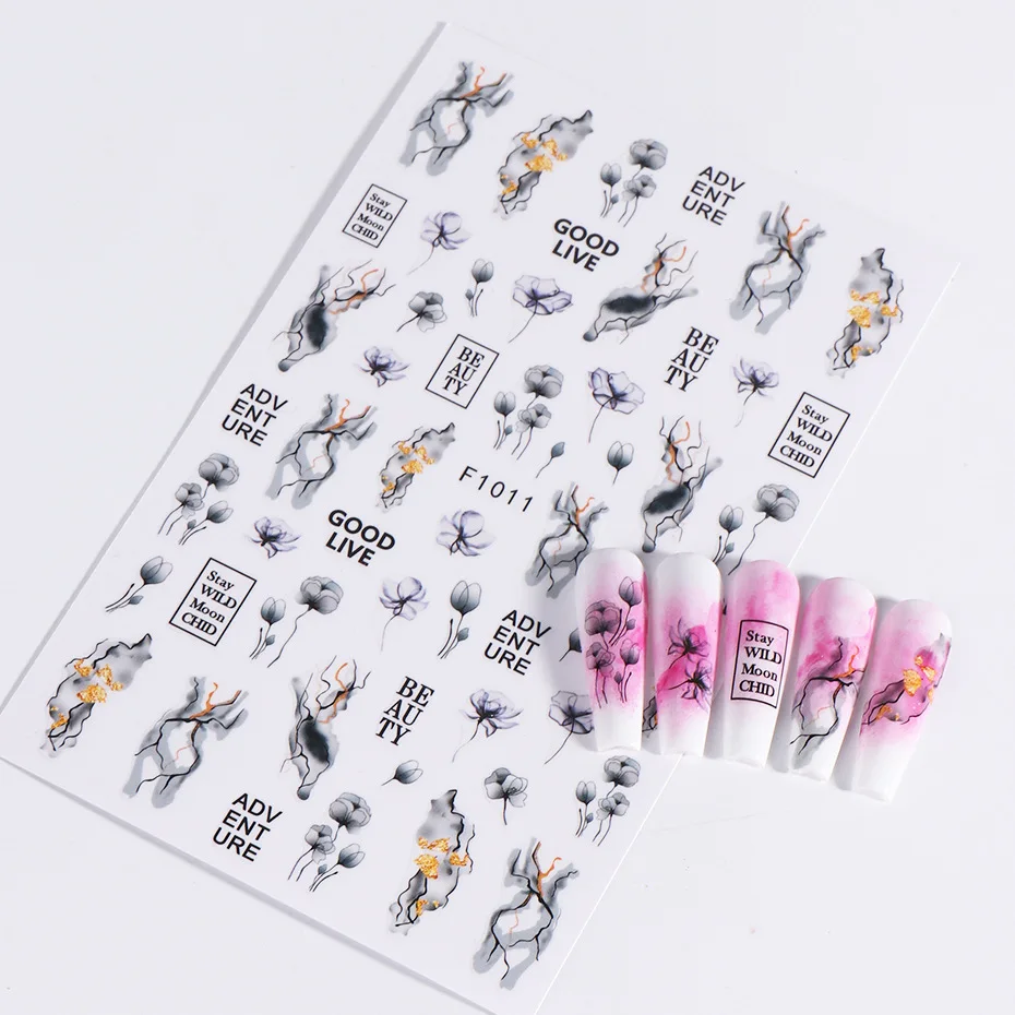 1 STKS 3D Student Geometrische Nagelstickers Draagbare Nail Art Accessorie Gemakkelijk te gebruiken Niche Design Meisjesstickers