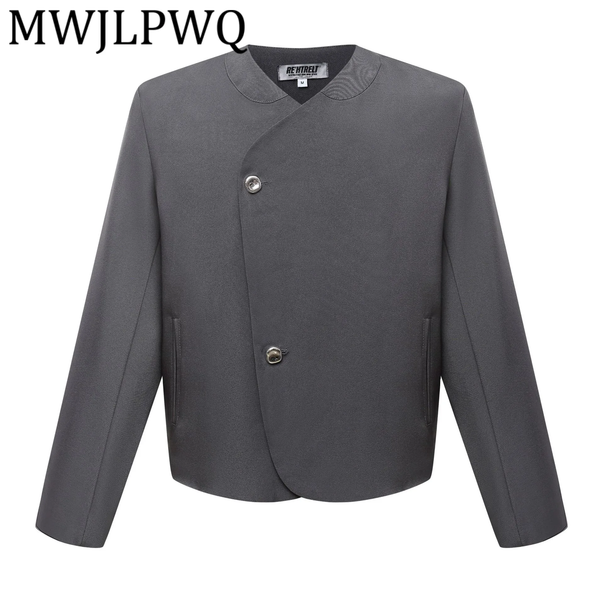 

MWJLPWQ модный v-образный вырез 232, осенний новый американский стиль, мужской однобортный пиджак с длинными рукавами, простые универсальные свободные топы 21625