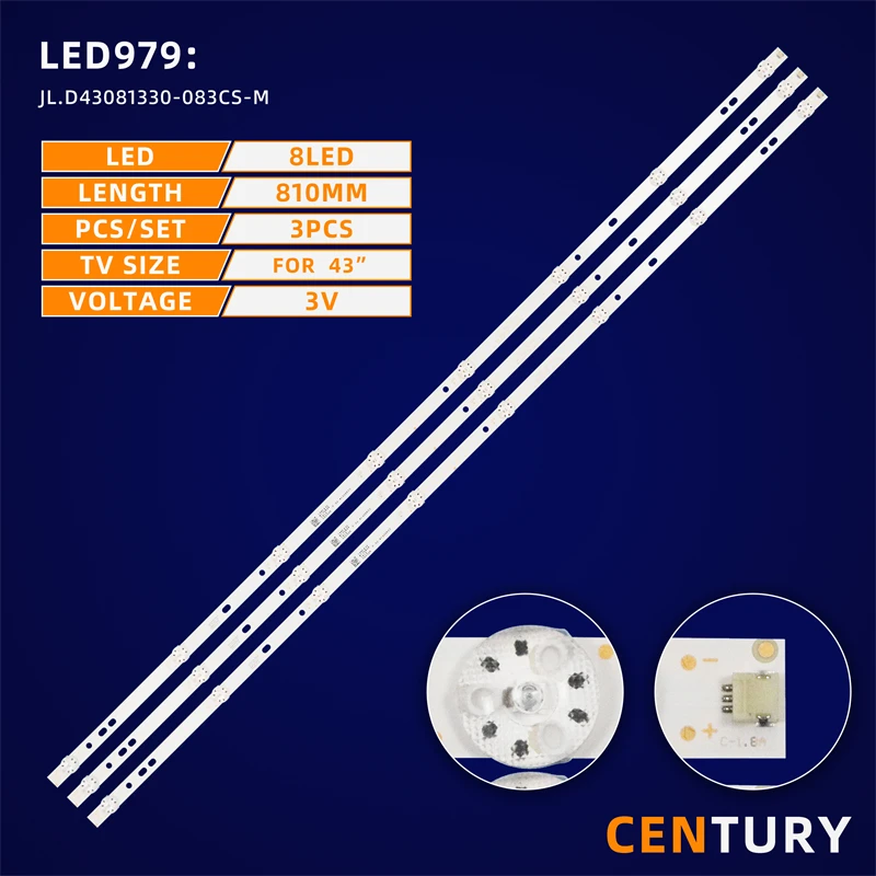 10kit LED backlight strip JL.D43081330-083CS-M for LC430DUY-SH-A1 LVF430LGDO E3 V11 DEXP： F43D8000K、F43D7000K  43L1600C、43L2600C