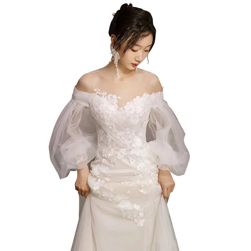 D28 Banquet temperament out long light wedding dress