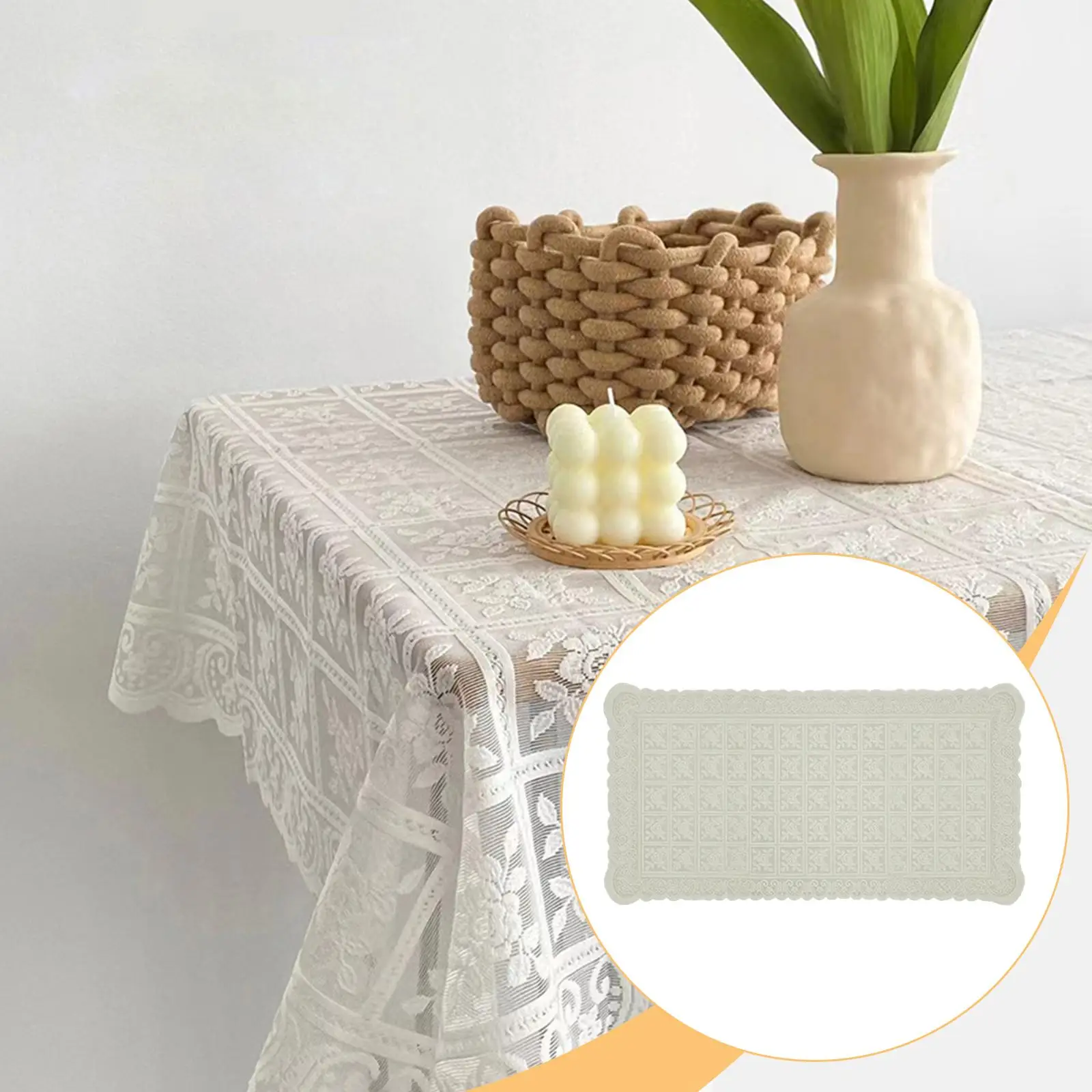 

Lace Hollow Tablecloth Table Cover for Reception Desks Banquet Dinner Tables